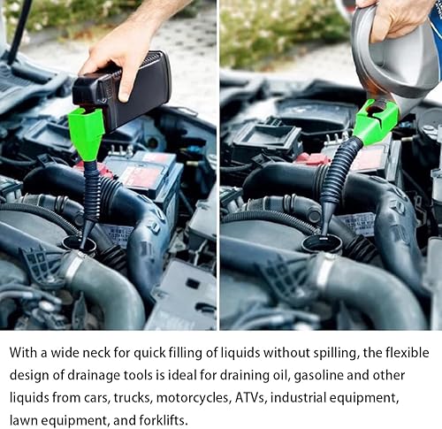 Miniatura 3 de AICEL Embudo retráctil de combustible automático, 5 piezas de embudo flexible de plástico para automóviles y motocicletas, embudo de boca ancha