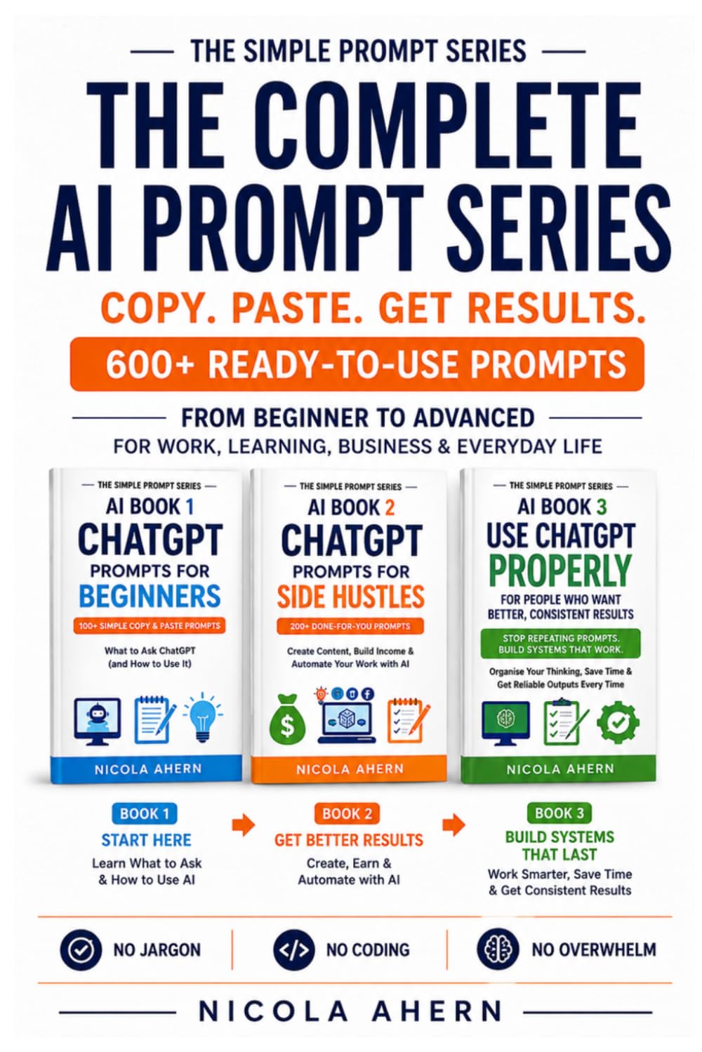 COMPLETE AI BOOK 1 2 & 3, PROMPTS FOR AI.: From total beginners to confident advanced users: 5 (AI Book Series: ChatGPT Prompts and Creative Mastery)