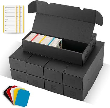 Ticaret Kart  Saklama Kutusu 10lu Paket, 10 Renk B l c  15 Etiket  kartmas  30 B l c , Beyzbol Futbol Basketbol Spor Kartlar  i in Kart Kutusu, Mtg i in Kart Tutucu 10 Paket-Siyah-Yatay,