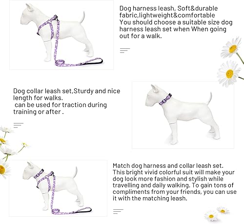 Miniatura 5 de QQPETS Arnés para perro con correa  sin tirones ajustable para mascotas, clip trasero halter, collar básico, resistente, correa antitorsión de 5