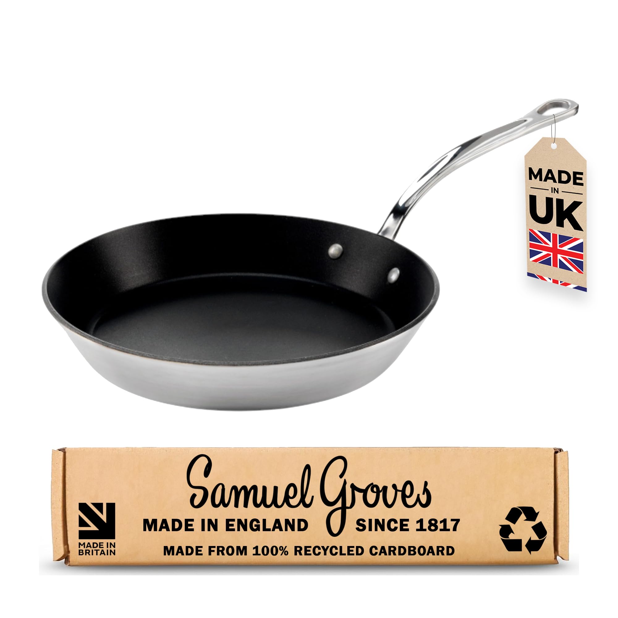 Samuel Groves 25cm Tri-Ply Stainless Steel Non-Stick Frying Pan