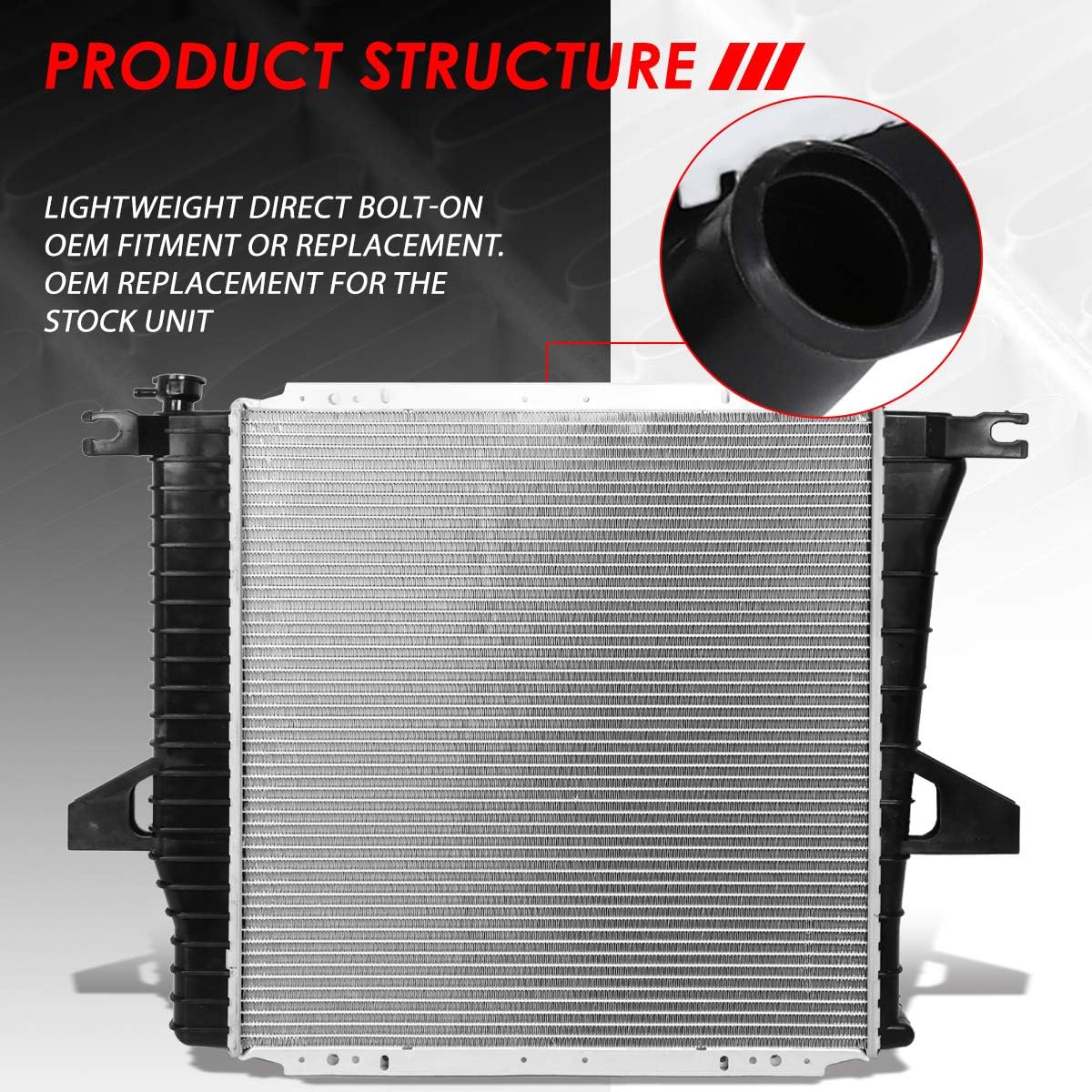 Auto Dynasty Radiator Compatible with 1998-2001 Ford Ranger Mazda B2500 2.5L AT, DPI 2172 Factory Style 1-Row Cooling Radiator, Aluminum Core