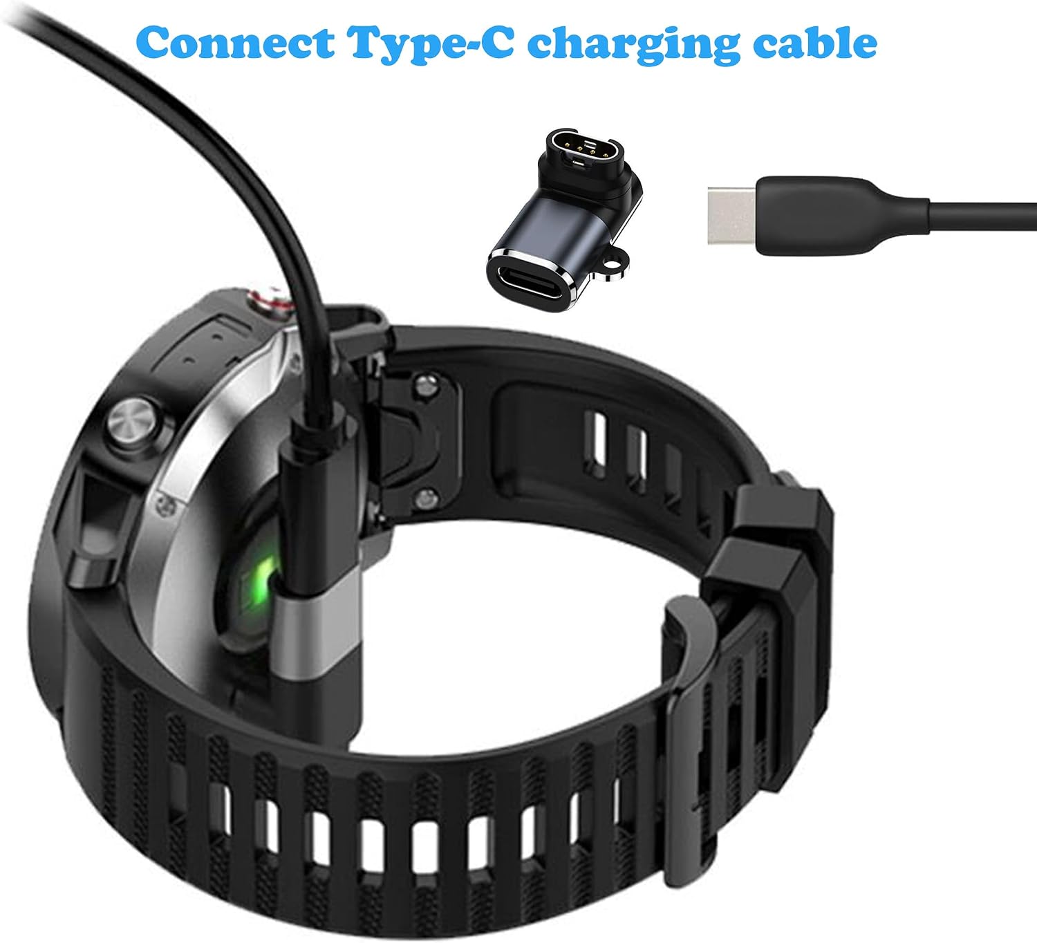 Type C Adapter for G-Armin Watch Charger Connector, 2 Pack USB Type C Female to G-Armin Watch Charger Compatible with G-Armin Fenix 7/7S/7X/6/6X/6S Forerunner 965/955/255 Series and More