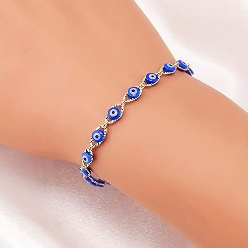 Miniatura 3 de Evil Eye Bracelets Blue Eye Ojo Hamsa Jewelry Dainty Gold Link Bracelets for Women Lucky Turkish Protection Trendy Birthday Jewelry Gifts