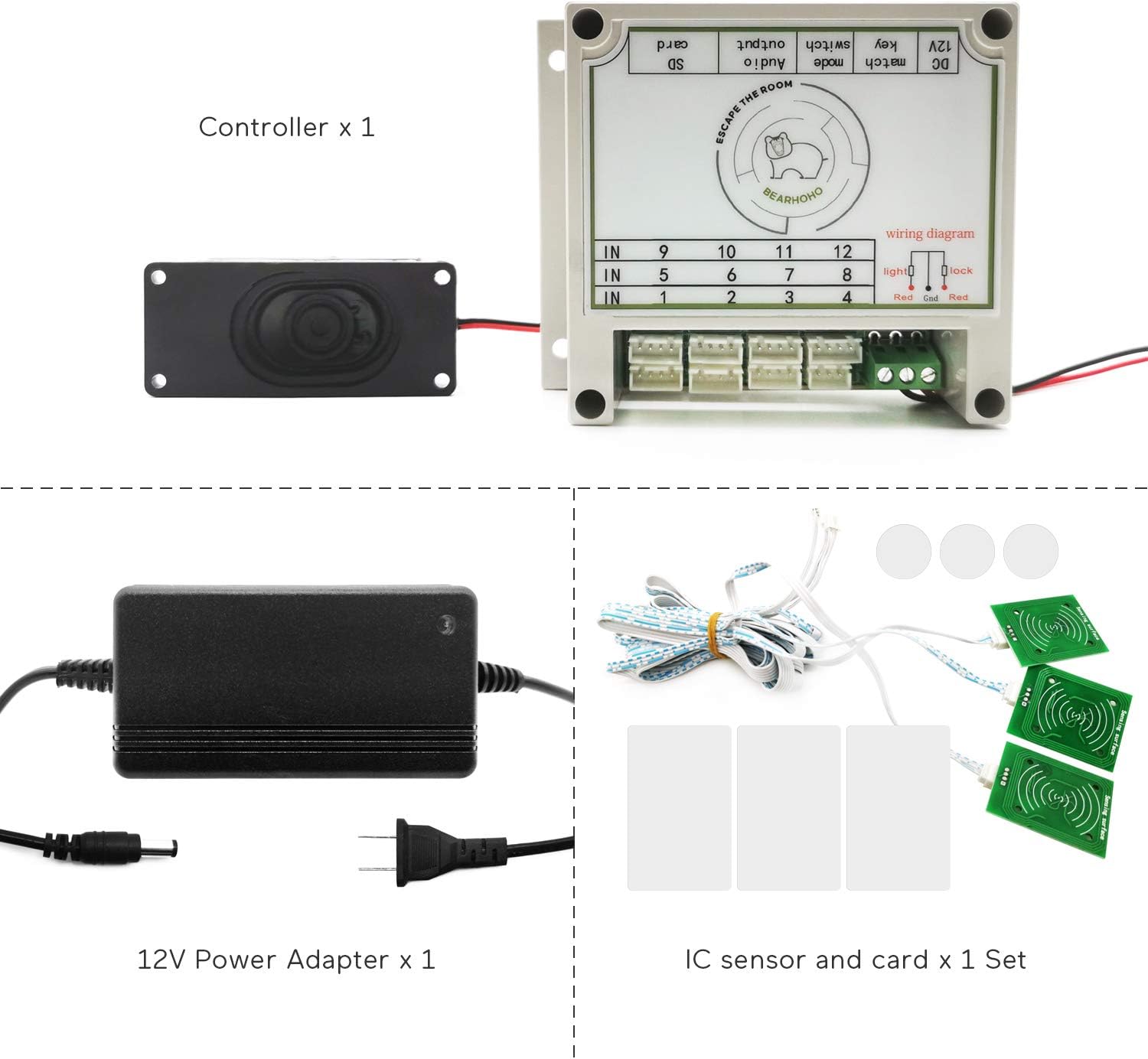 BearHoHo RFID Room Escape Prop package contents
