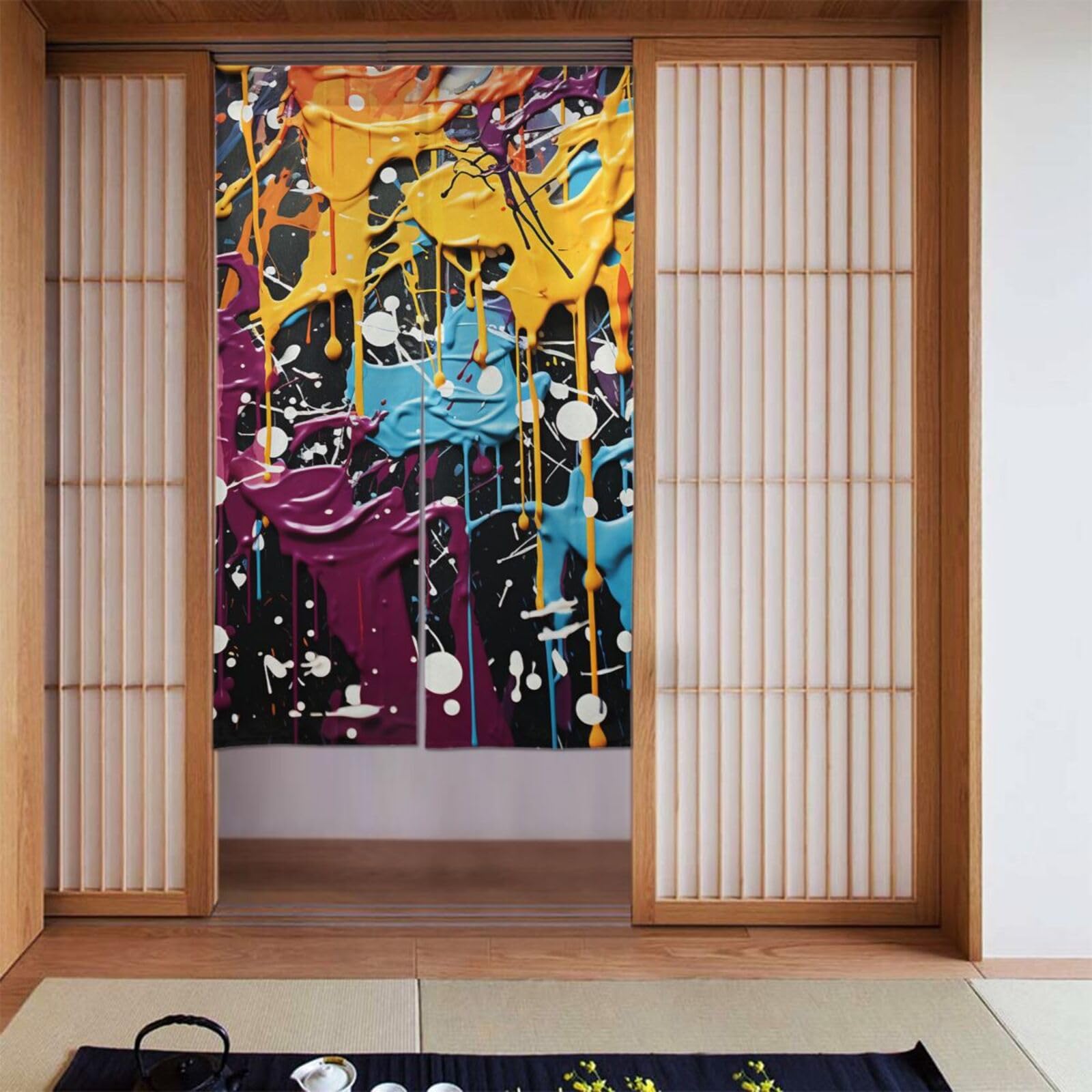 Rideaux de porte occultants personnalisés graffiti 86x142 cm