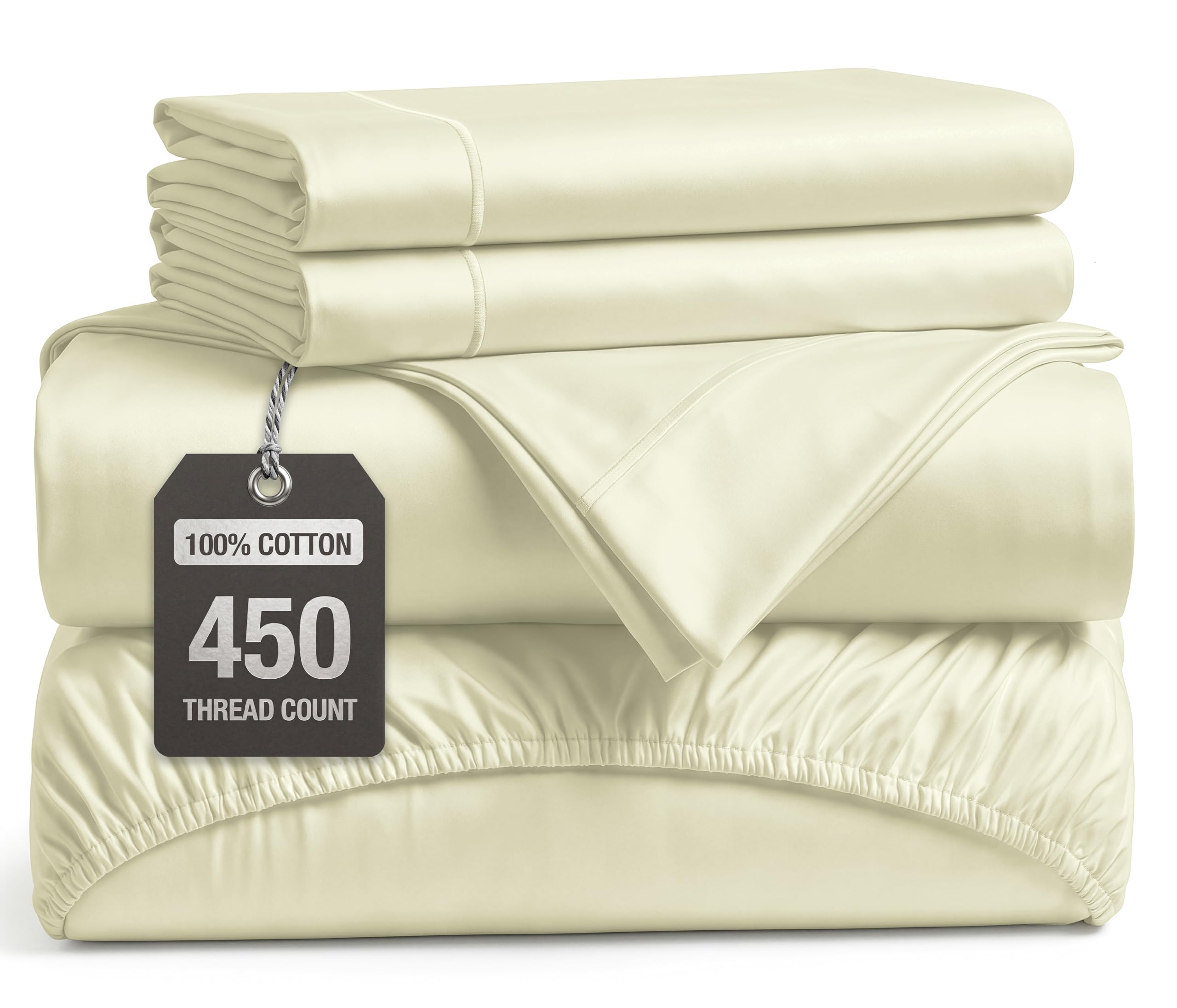 Amazon.com: 450TC 100 Percent Cotton Sheets Queen Size - Silky