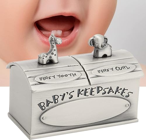 Miniatura 2 de Fdit Caja de recuerdos de bebé de estilo europeo, resistente a la corrosión, aspecto hermoso, regalo perfecto de hadas de dientes para niños,