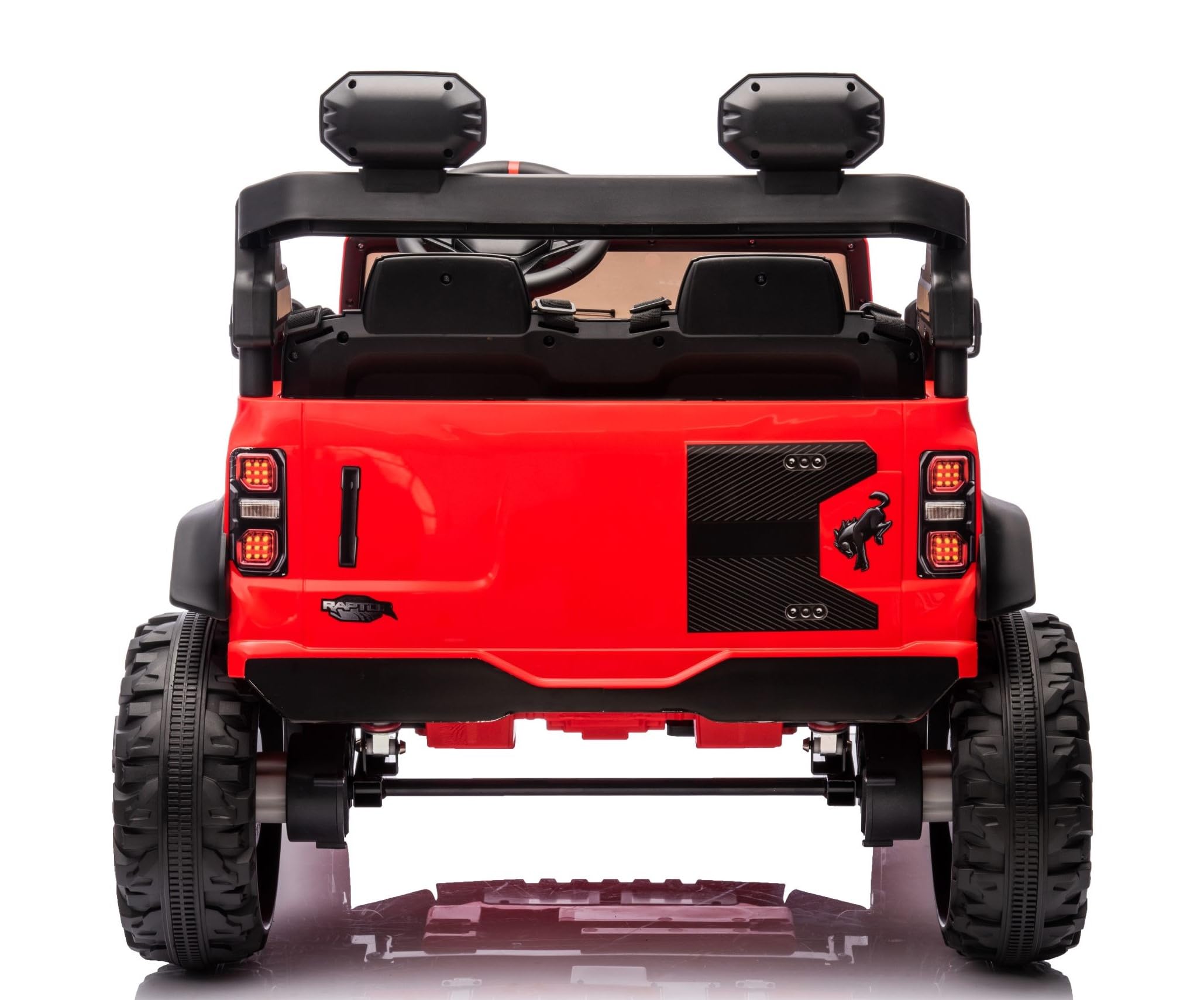 Ford Bronco Raptor 24V Maxi Fuoristrada 2 Posti Auto Macchina Elettrica per Bambini Telecomando Luci a Led Bluetooth Ammortizzatori Carico Massimo 60 Kg (Rosso)
