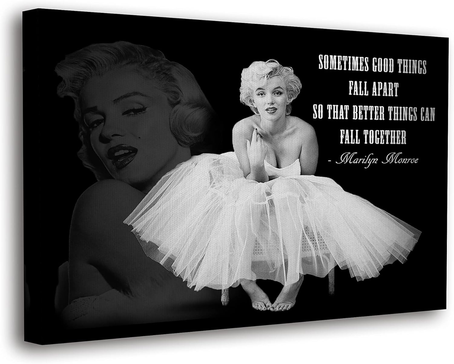 Marilyn Monroe Wall Art Canvas & Poster, Trendy Wall Decor, Girly Makeup Room Decor, Framed Vintage Wall Art , Vogue Poster, Art & Room Posters, 11"x17",Ready to Hang)