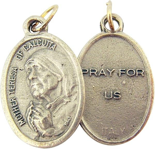 Catholic Patron Saint Medals Silver Toned Base, 1 Inch, Set of 2, Silver - 4