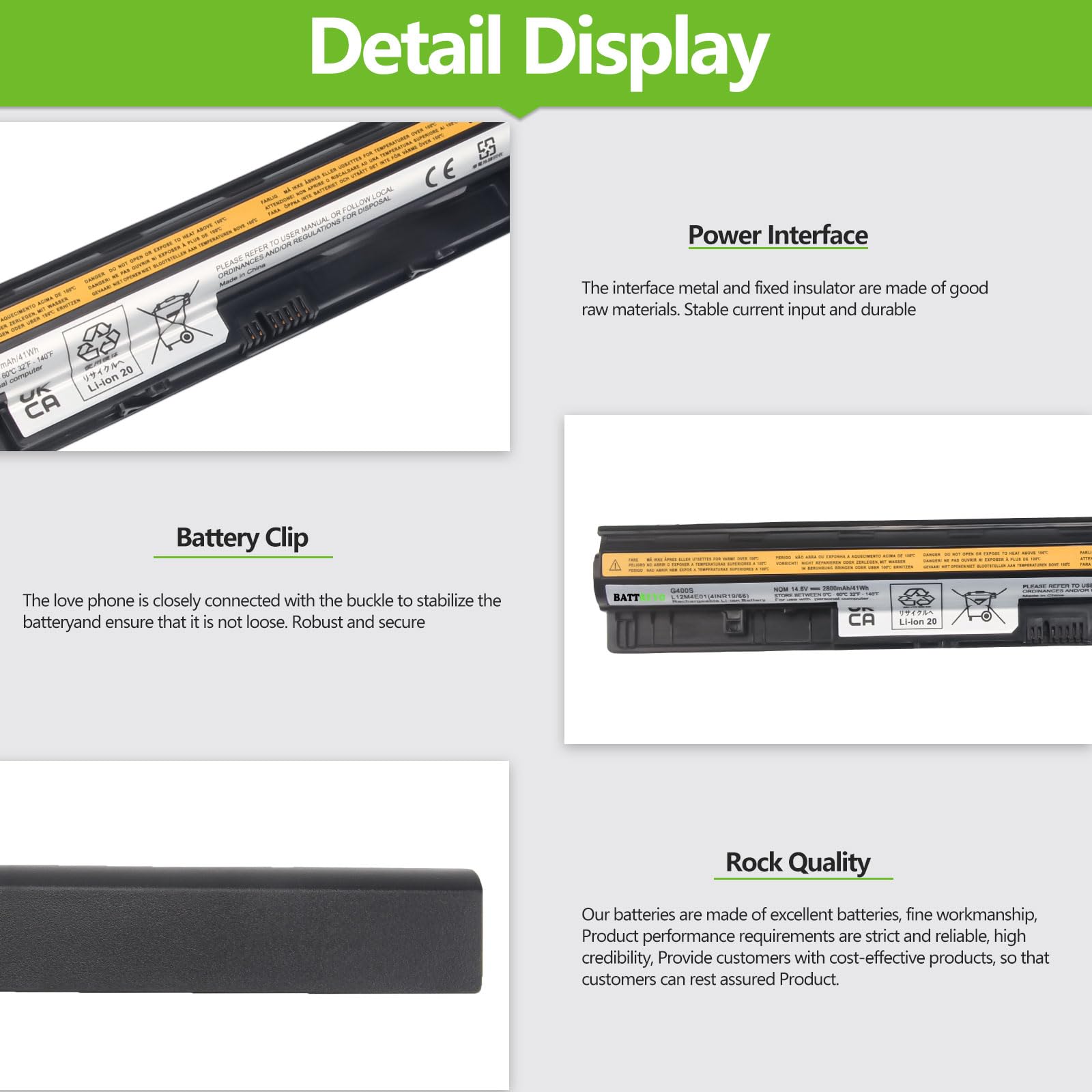 Batteria 41Wh/2800mAh L12M4E01 L12L4E01 L12S4E01 L12L4A02 L12M4A02 L12S4A02 per Lenovo G50 G50-30 G50-45 G50-70 G50-80 G70 G70-70 G70-80 G400s G500s G505s Z41-70 Z50-70 Z50-75 Z70 Z70-80 Z710