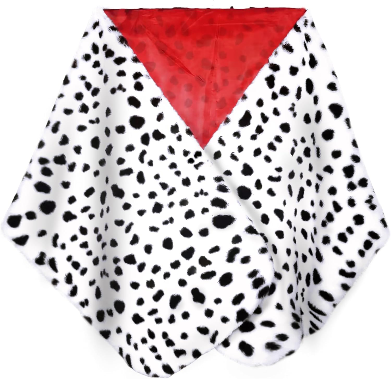 Halloween Costumes Women 2025 Dalmatian Black White Spotted Scarf Shawl Set With Mask, Necklaces, Ring and Accessories for Adult - Image 4