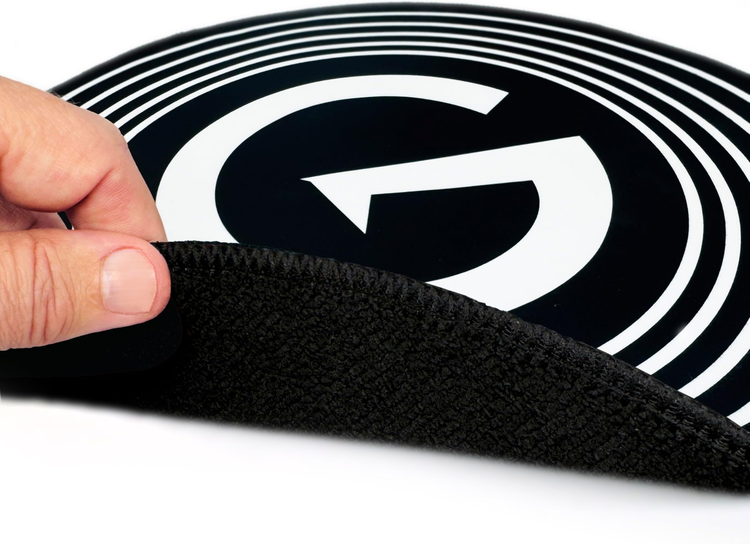 GrooveWasher Big 'G' Record Cleaning Mat – Professional Work Mat for Cleaning Vinyl Records, Lg 16” Dia, Thick Double Layered Microfiber, Protect Delicate Vinyl Records While Cleaning