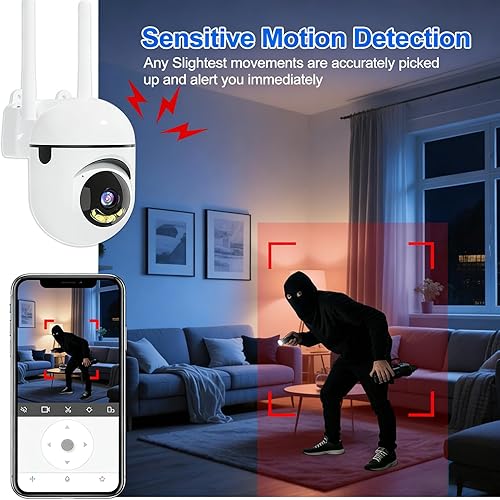 Miniatura 7 de Cámara de seguridad para interiores, cámara HD de 3 MP para perros con visión nocturna, detección de movimiento para monitor de bebés y mascotas,