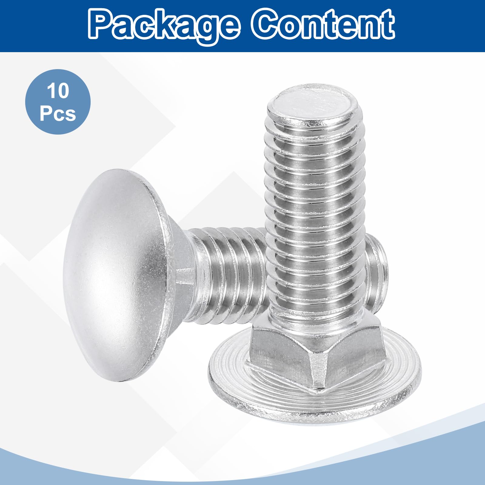 QUARKZMAN 10Pcs Bulloni A Testa Tonda 1/2"-13x1-1/2" Bulloni Viti Argento