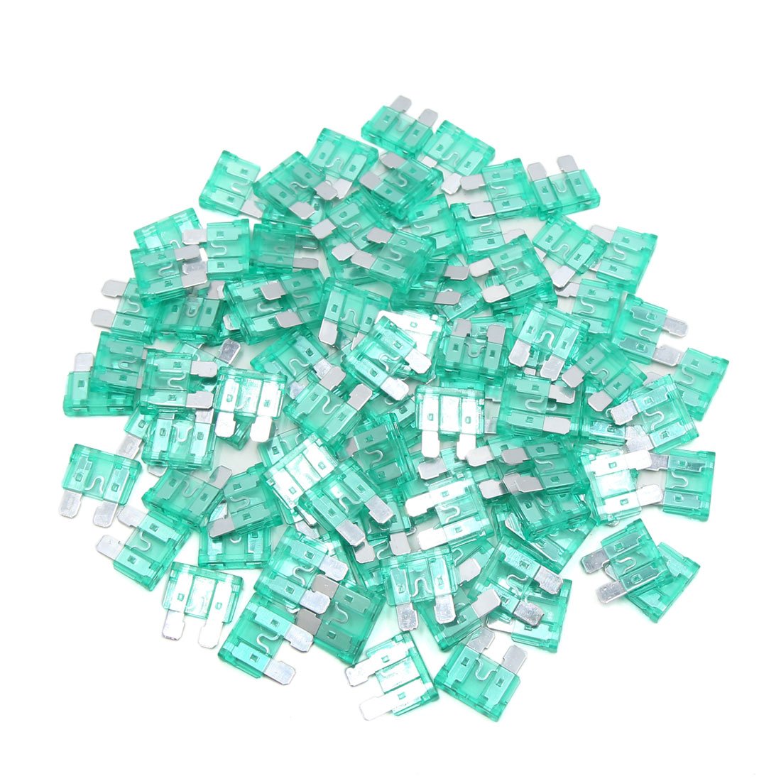 100個 30A ブレードヒューズ 車両 自動車 トラック SUV ヒューズ 19 x 5mm グリーン