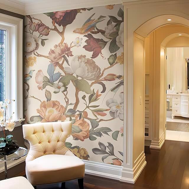 27 Teenage Bedroom Ideas You’ll Wish You Had Sooner 46 Zeeko Floral Peel and Stick Wallpaper Mural Beige Flower Wallpaper for B...