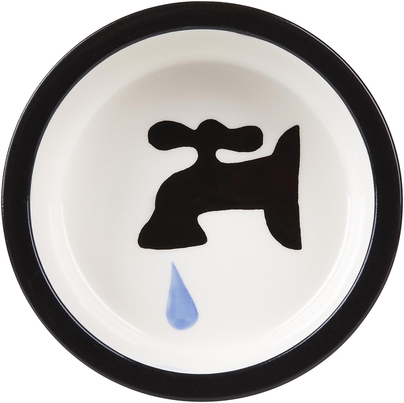 Melia Pet Tap Ceramic Dog Bowl - Black - Medium