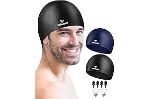 Unisex Waterproof Silicone Swim Cap for Men Women with Ear Plugs and Nose Clip