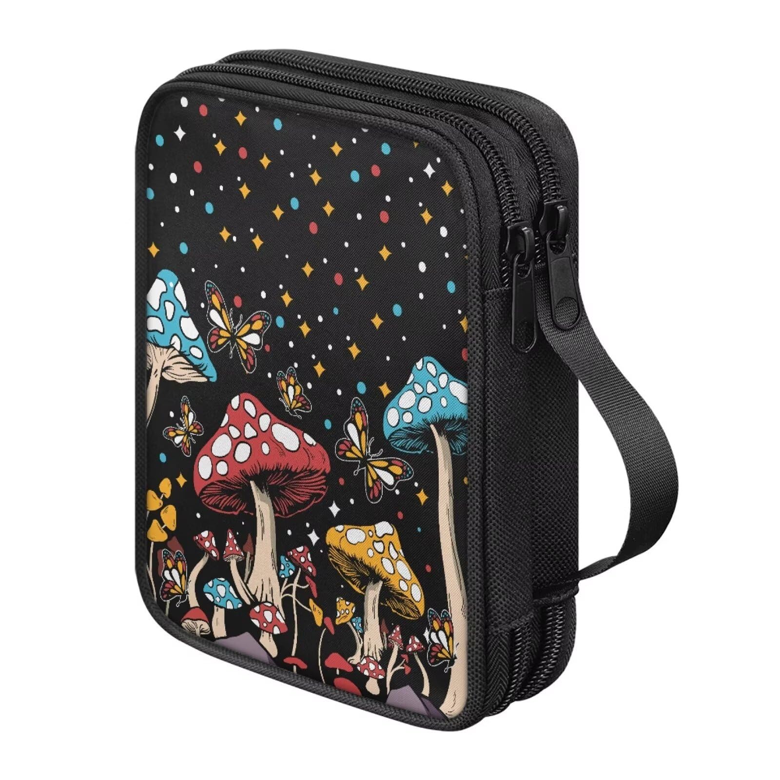 Vanideaoty Cartoon Mushroom Knitting Needle Storage Butterfly Knitting Bag for Swing Crochet Hooks, Lighted Hooks, Needles and Accessories