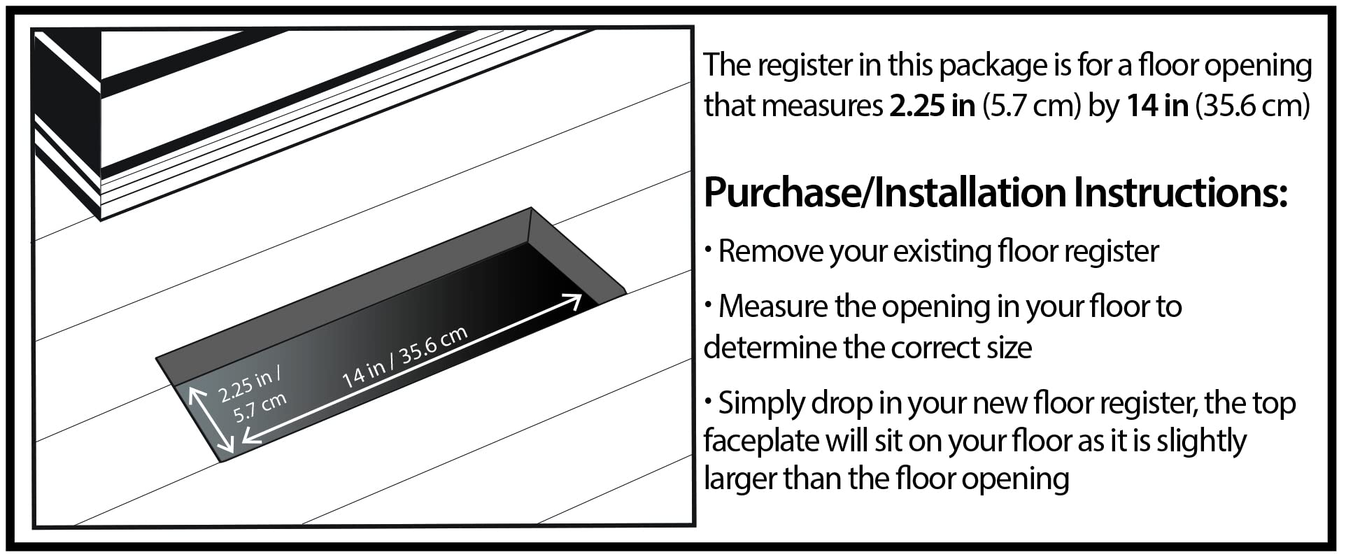 Decor Grates PL214-WH 2-1/4-Inch by 14-Inch Plastic Floor Register, White, White Finish - Image 2
