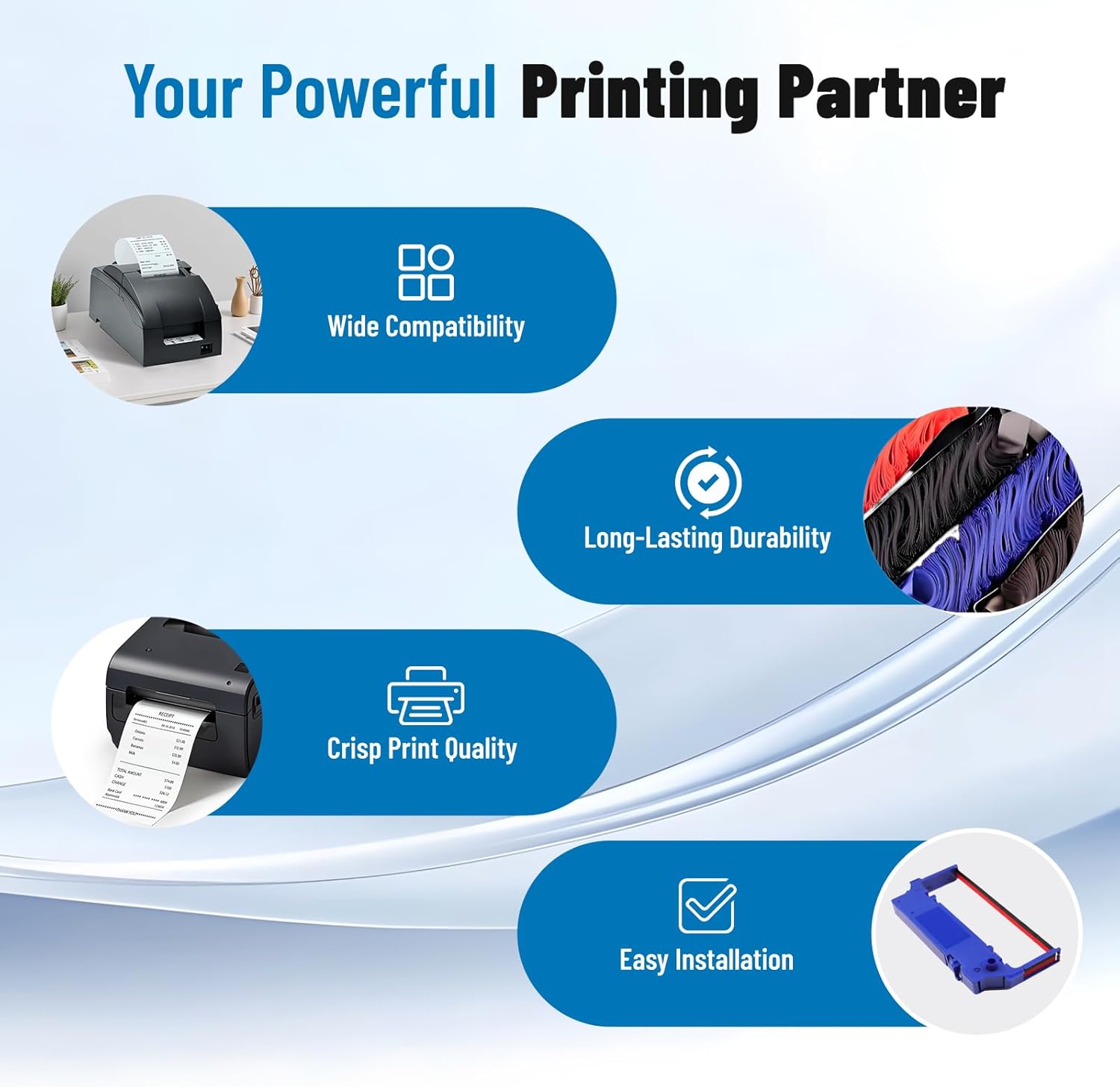 SP700 Printer Ribbon Compatible with Star SP700 Printer Ribbons for Star RC700, SP712, SP712R, SP742, SP740, SP747 (Black and Red, 12-Pack)