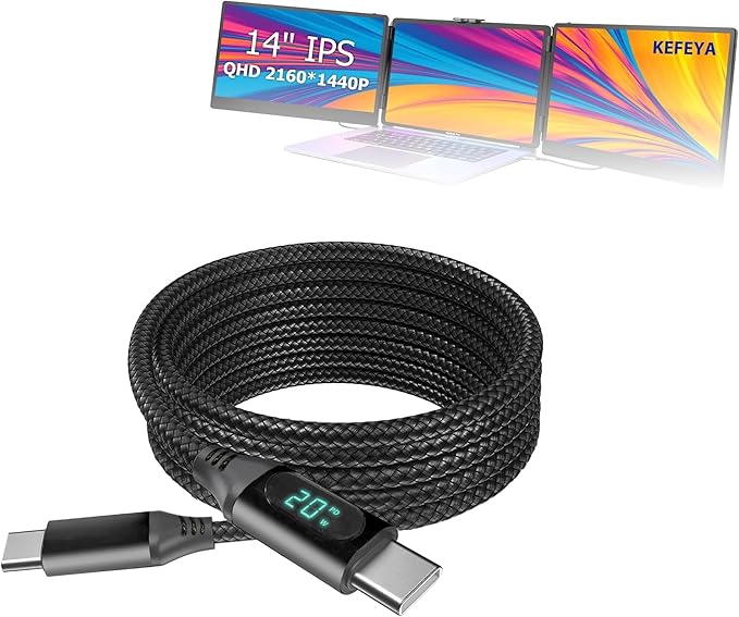 Cable Extensor de Pantalla 14 Pulgadas USB-C a USB-C 100W