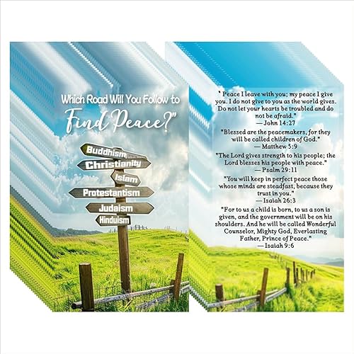 Kerosly 200 Pcs “Find Peace” Gospel Tract Cards – Double-Sided