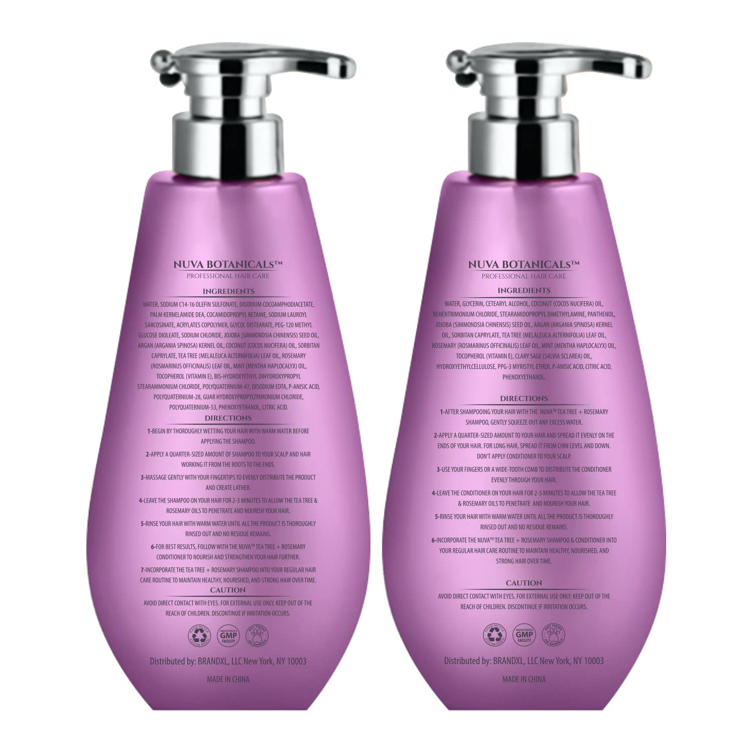 Tea Tree Oil Shampoo and Conditioner Set - Rosemary Oil Shampoo and Conditioner Hair Growth Shampoo for Women - Natural Shampoo for Thinning Hair and Hair Loss with Mint Oil and Coconut Oil (17 Fl Oz) - Image 7