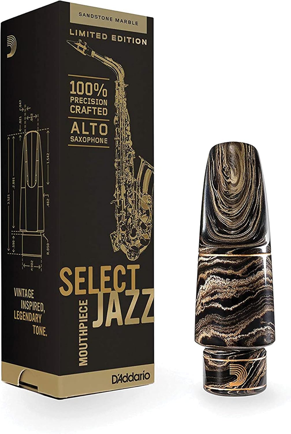 D'Addario Select Jazz Alto Saxophone Mouthpiece - Sandstone Marble - D5M - Mouthpiece for Alto Sax