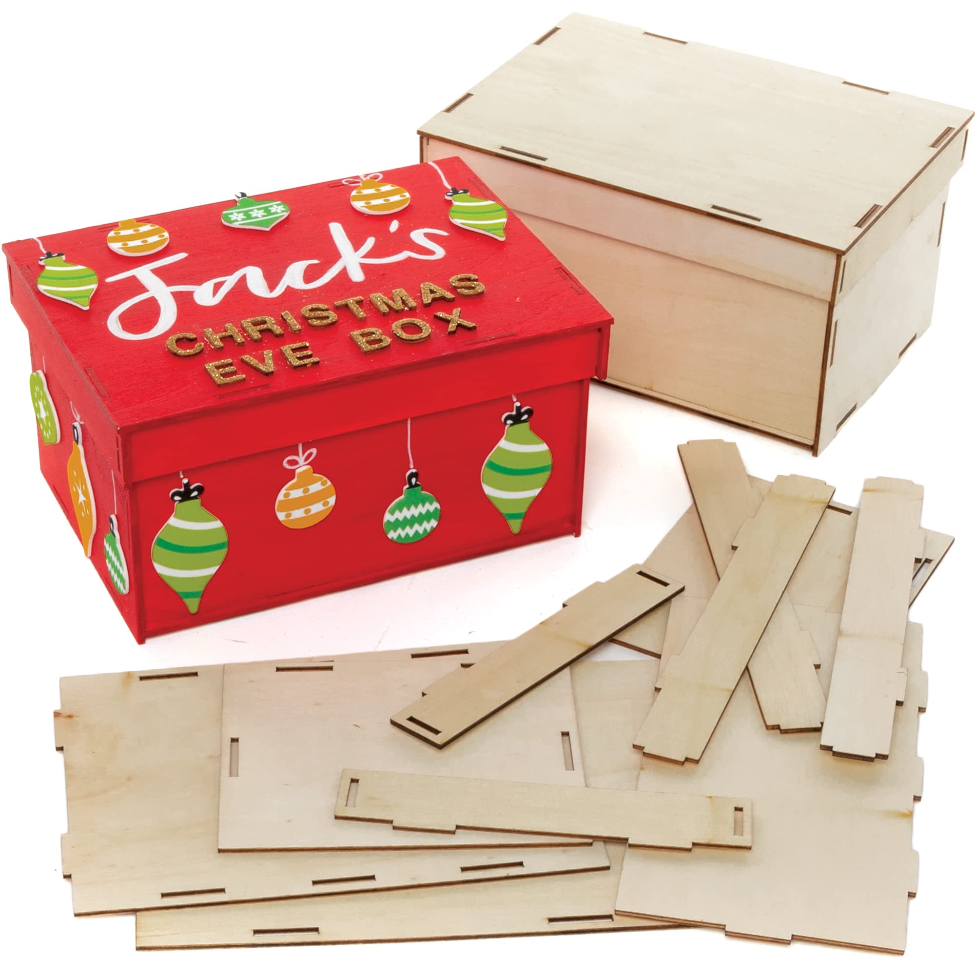 Baker RossFC191 Large Wooden Box Kits - Pack of 2, Wooden Crafts to Make and Decorate, Creative Activities for Kids