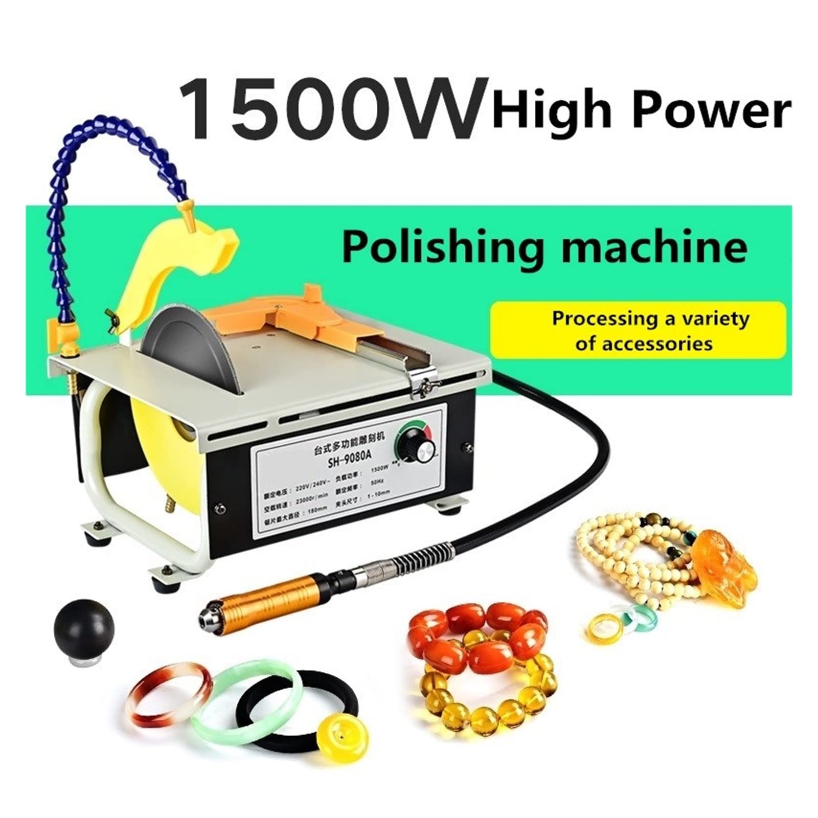 1500W szlifierka mała maszyna do cięcia jadeitu szlifowanie i polerowanie obrabiarek maszyna do rzeźbienia jadeitu o dużej mocy dla początkujących DIY(Polished Set)