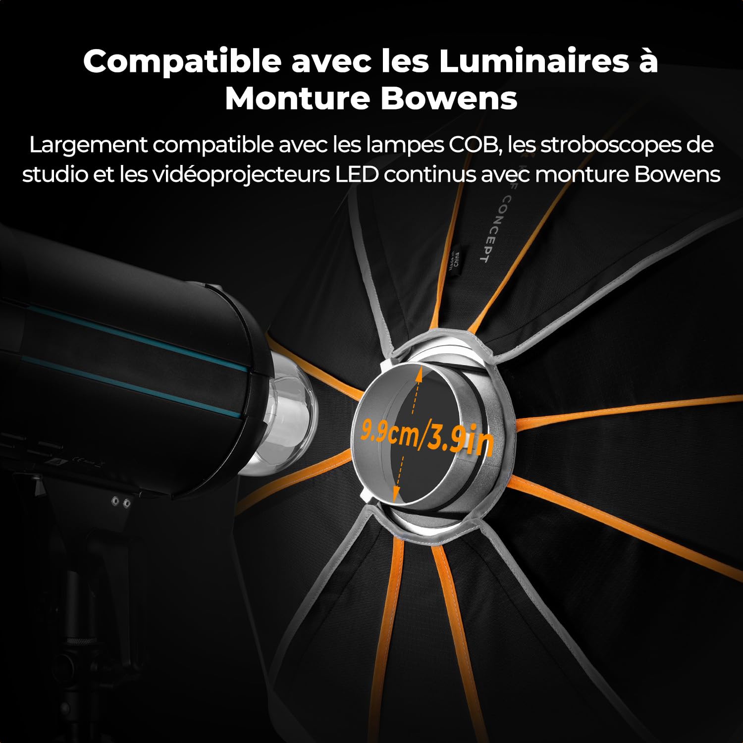 K&F Concept Softbox Lanterne, 90cm, Profondeur Réglable, Dégagement Rapide
