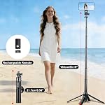 Magnetic Selfie Stick Tripod, Support de téléphone pour MagSafe Compatible avec iPhone 17/16 Series et Android, Trépied en alliage d'aluminium portable avec télécommande sans fil pour le blogging