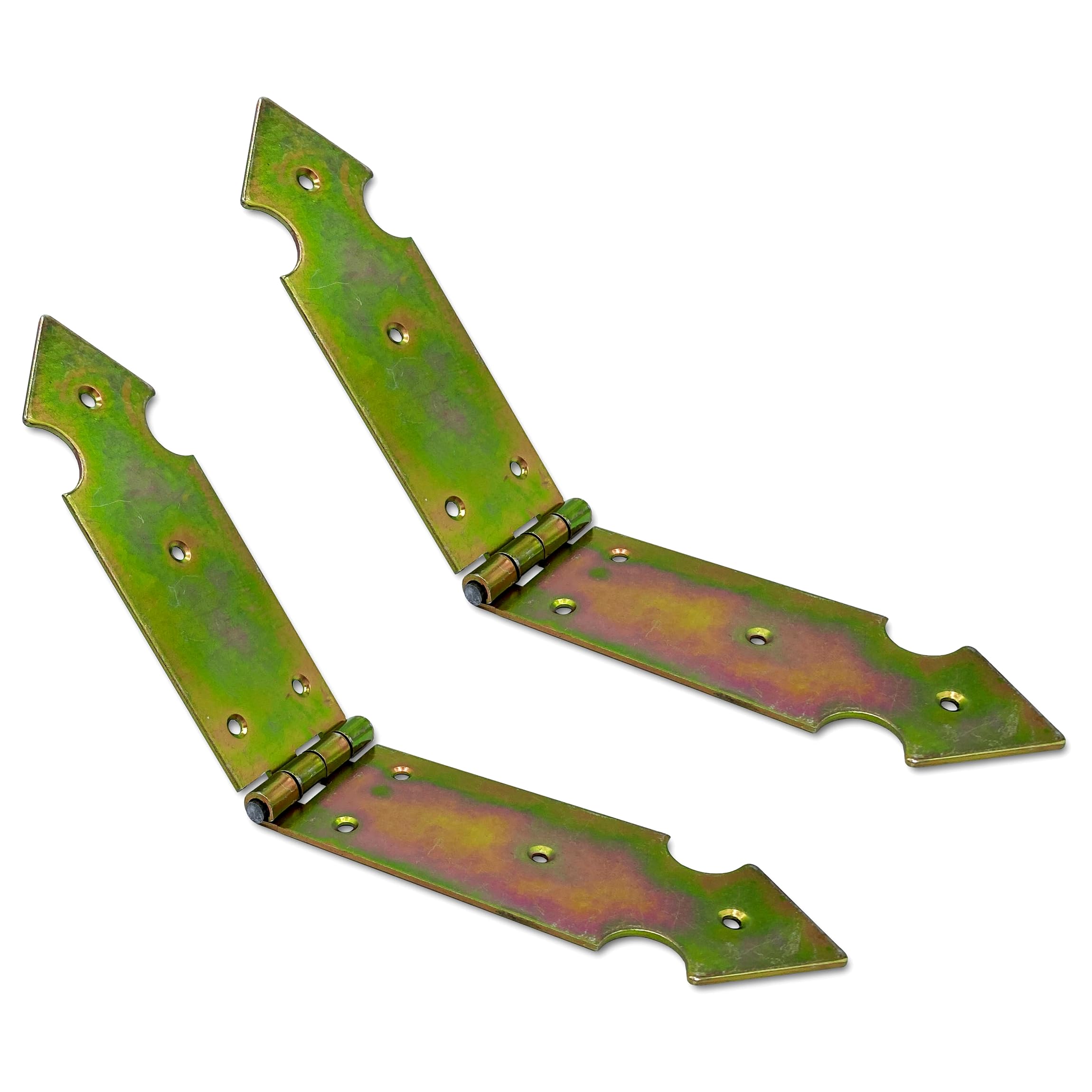 Soladirect Gold Pack Of 2 X Heavy Duty Strap Hinges 300 X 50 Mm - Decorative Strap Hinges - 2 Mm Thick Galvanised Steel, Rust-Resistant - Gate/Shed Door Hinges - Weatherproof, Ideal For Barn, Garage, Garden Gates