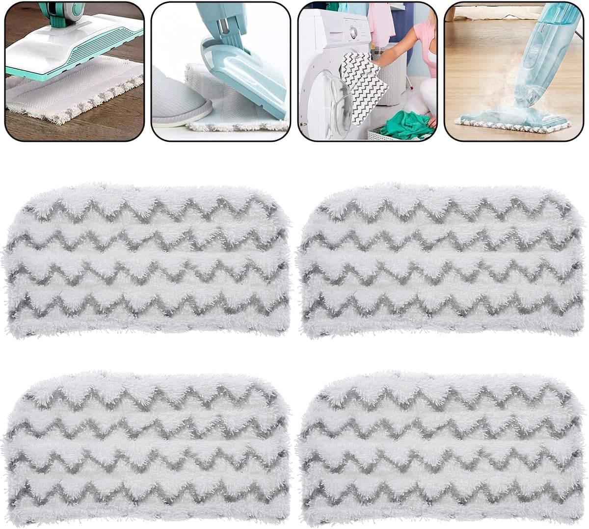 4 Pcs Steam Mop Replacement Pads for Shark Steam Mop S1000UK S1000A S1000C Pocket Mop,Microfiber