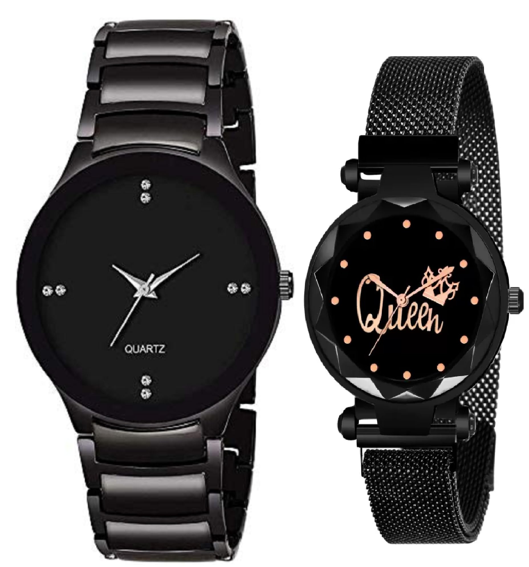 SELLORIA Premium Brand a Trending Style Looking Bast Analog and Digital Good Return Gift for Couple for Men Stainless Steel Watches for Couple Pack of 2 Watches for Couples (Black) (B0CGJBQDV1) Amazon Price History, Amazon Price Tracker