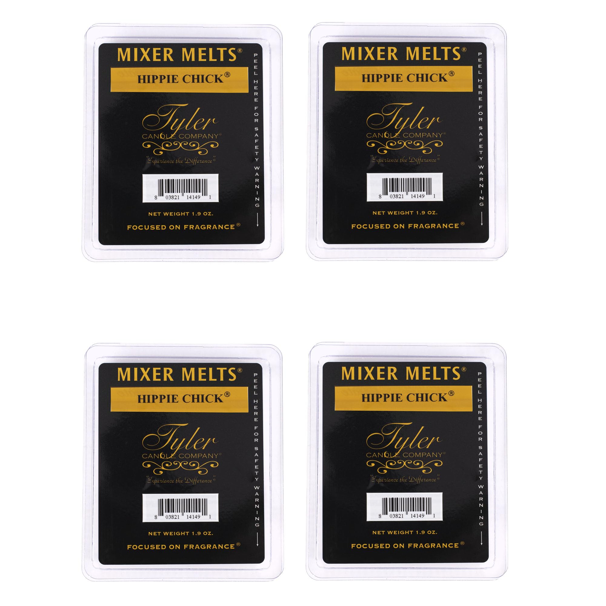 Tyler Candle Company Hippie Chick 1.9 Ounce Scented Mixer Wax Melt Cubes for Tart Burner, Pack of 4