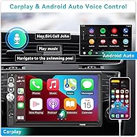 Vista 2 de Camecho Single Din Apple Carplay Car Stereo Android Auto, 7”Touch Screen Car Radio with Bluetooth FM Radio iOS/Android Mirror Link TF/USB/AUX Input