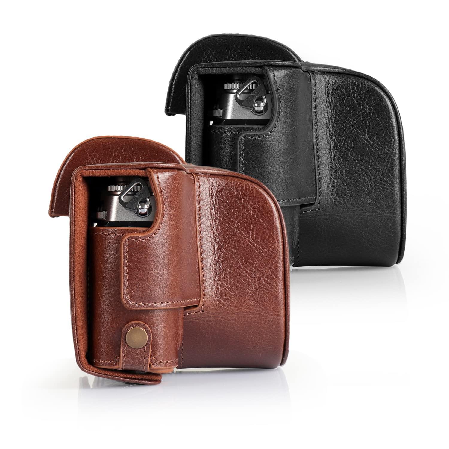 MegaGear Ever Ready Genuine Leather Camera Case Compatible with Nikon Z FC (16-50mm) (Marrón)