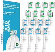 Replacement Brushes Compatible with Philips Sonicare 3100, 4100, 5300, 5500 Sonic Toothbrush, Ultimate Care Brush Heads for Diamond, Protective Series, Pack of 16 Toothbrush Attachments, White