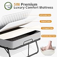 Vista 7 de INTERGREAT Folding Bed with Mattress, Roll Away Beds with Mattress for Adults, Single Cot Foldable Rollaway Beds, 75" x 31" Portable Bed for Easy