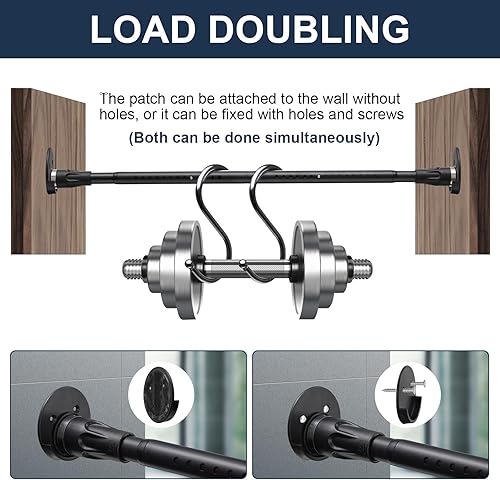 Miniatura 4 de Barra de tensión blanca para cortina de ducha, barra de cortina de ducha sin perforación, extensible con resorte, barra de tensión ajustable de 43 a