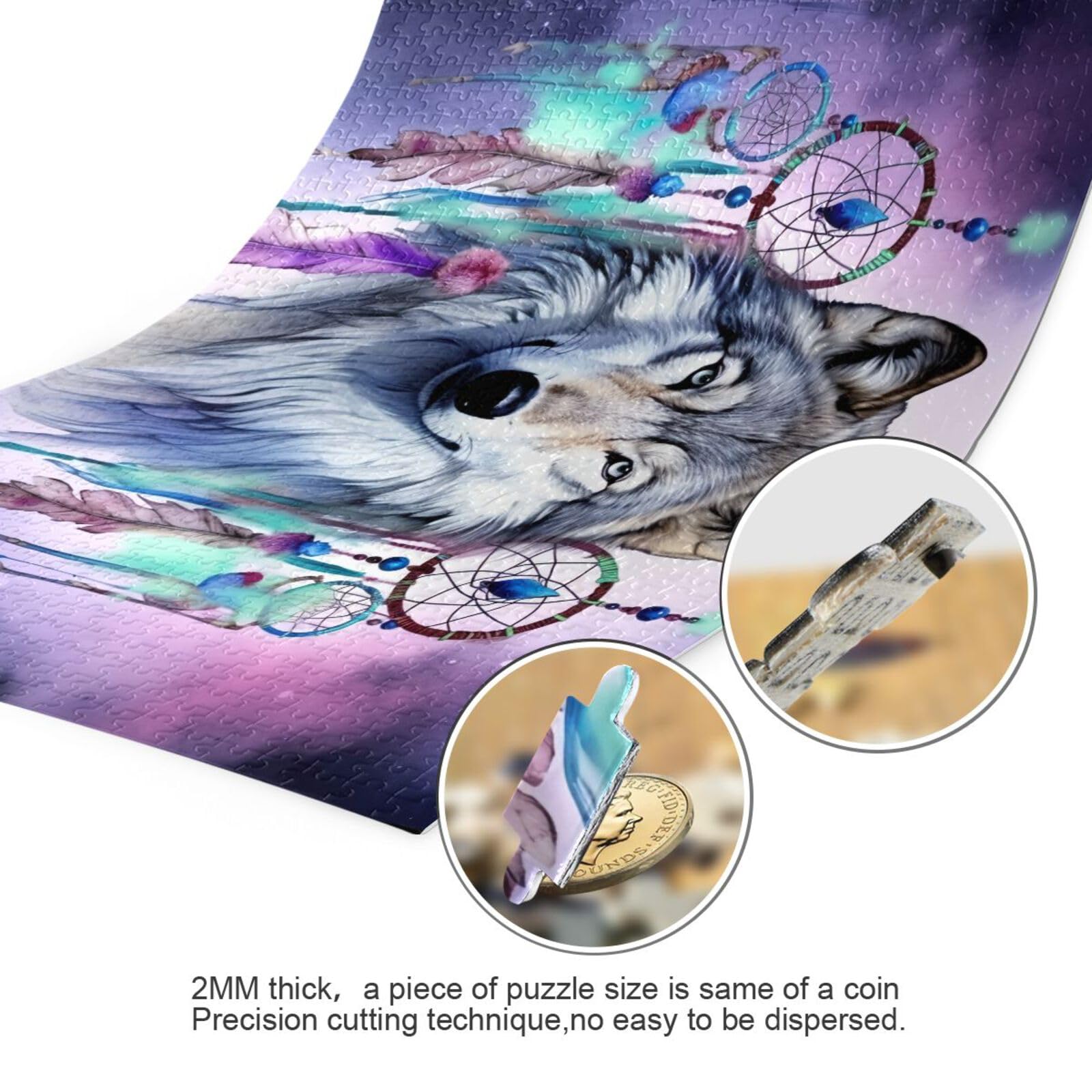 Amazon.com: GOODOLD Watercolor Wolf Totem Puzzles for Adults and