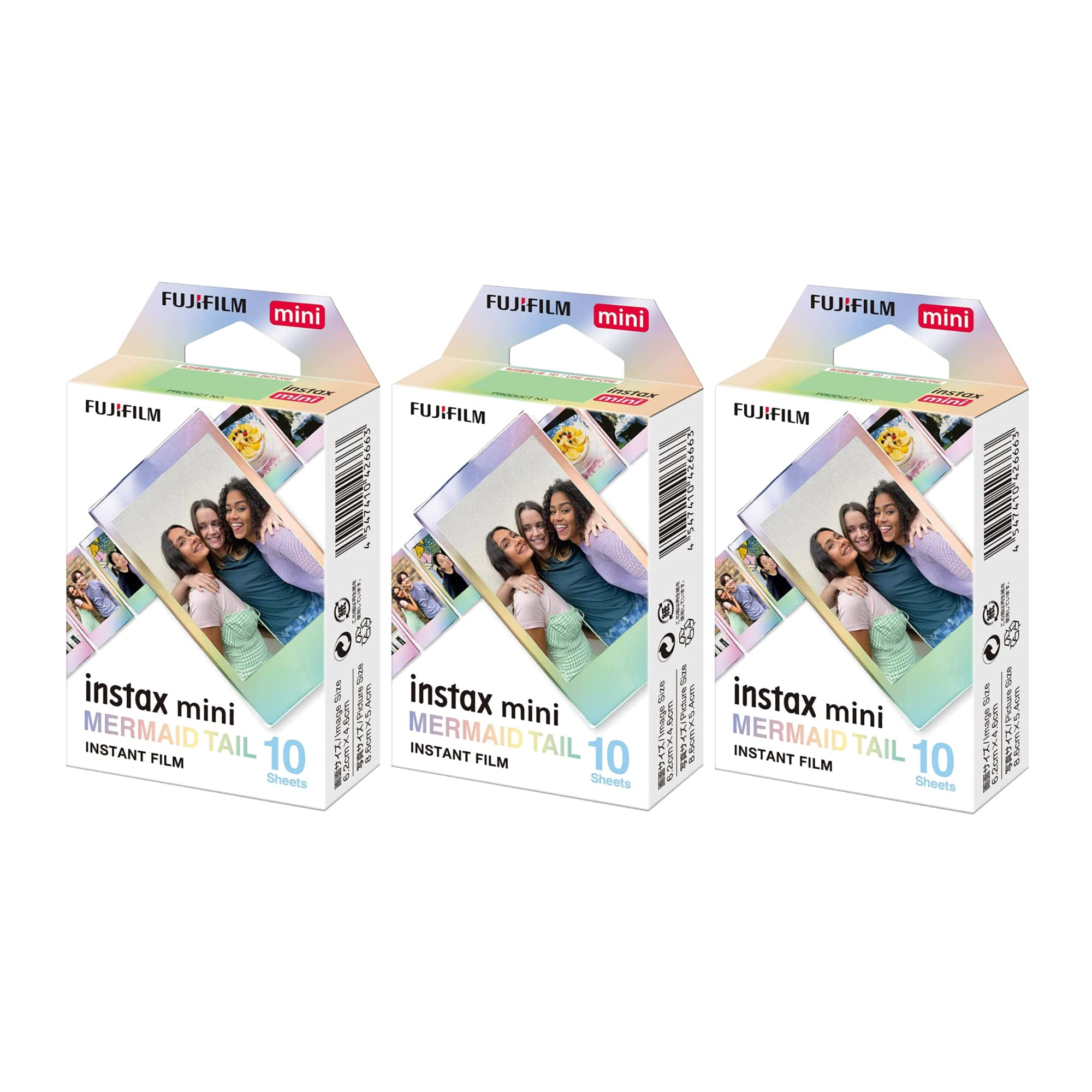 Fujifilm Instax Mini Mermaid Tail Instant Film, 10 Exposures (3 Items)