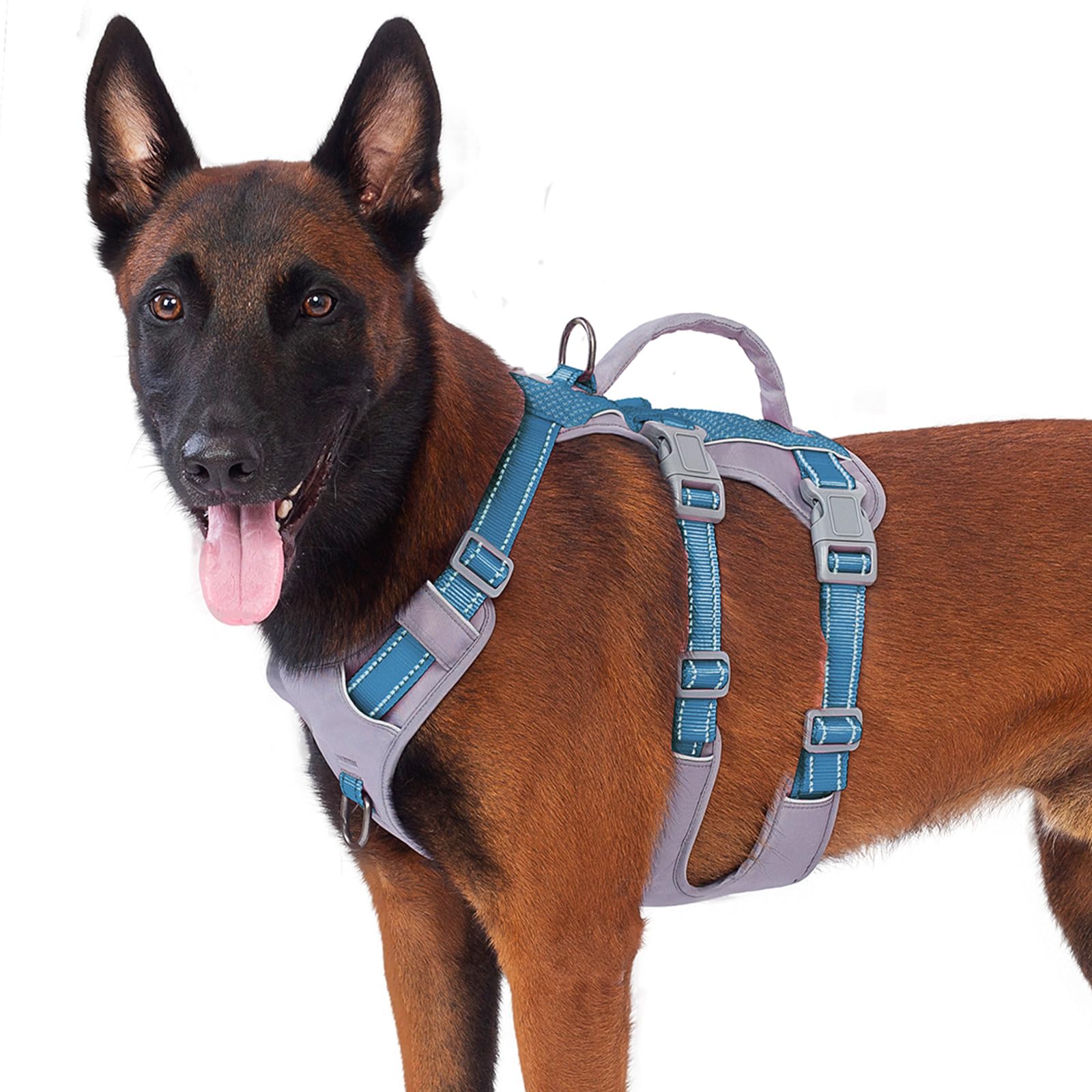 Huntboo Escape Proof Dog Harness Medium, Anti-Pull Dog Harness with Handle, Breathable, Adjustable, Reflective Dog Harnesses