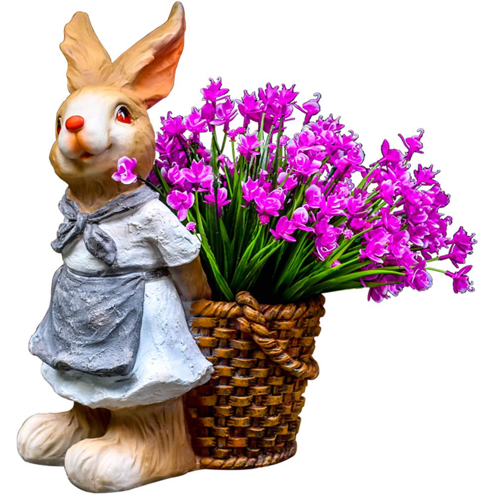 Pots de fleurs lapin en résine durable et étanche pour planter vos herbes et fleurs dehors