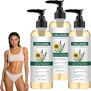 Collagen Lifting Body Oil for Sagging Skin, för kvinnor och män (3 st) | Anti Aging Fuktgivande Collagen Body Oil, Helps Soften Appearance of Crepey Skin for All Skin Typer, Botanical Formulated