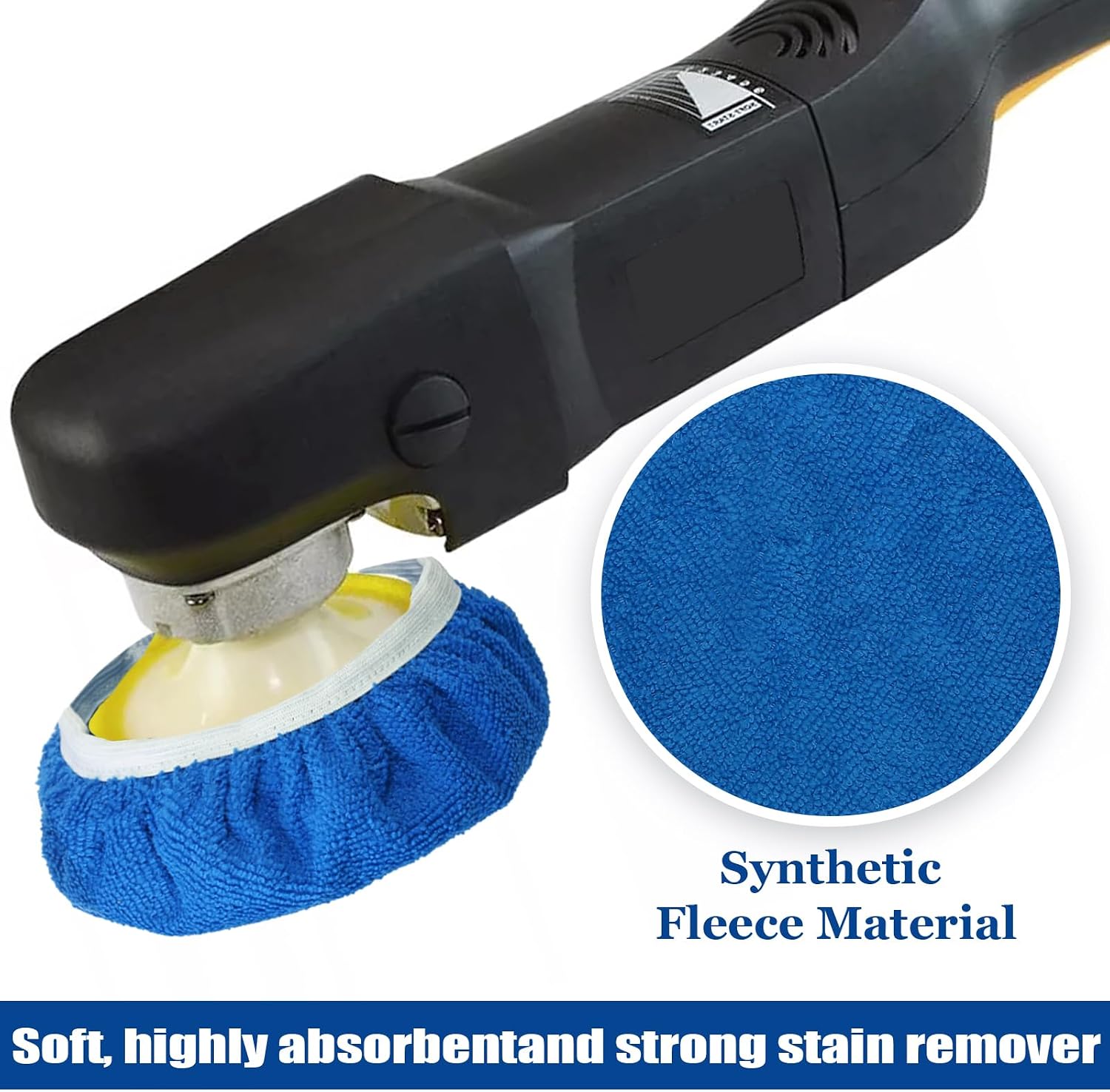 6 PCS Car Buffing Pads for 9-10 Inch Orbital Polisher, Microfiber Polishing Pad Buffer Polisher Bonnets, 9-10 Inch Polishing Pads Cover Waxing Pads for Car Detailing (Blue)